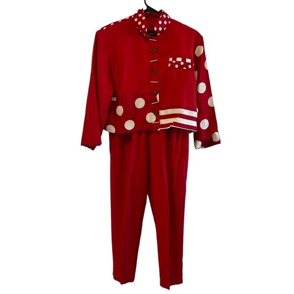 Dina Barel For Hi Tech Vintage Jacket and Matching Rayon Pants Set.Size S - Picture 6 of 16